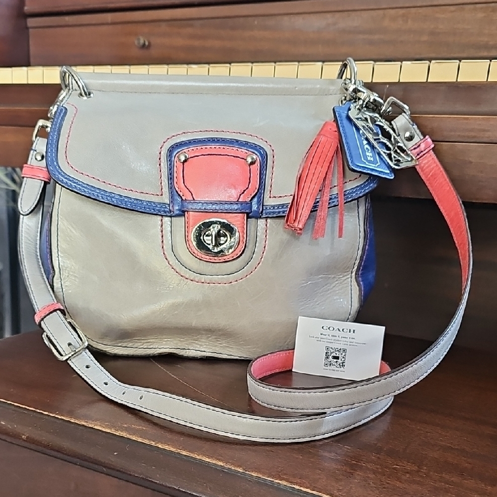 Coach Legacy Willis Leather Satchel Bag 70th Anniversary Style 19031 Blue Gray
